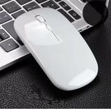 White 2.4GHz USB Optical Wireless Mouse (Batteries NOT Included)