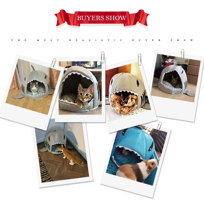 Soft Pet Cushion Dog House Shark Tail Fins Design