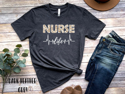 Leopard Nurse Life Short Sleeve Shirt