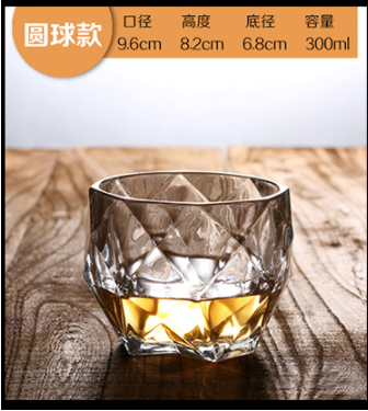 Whiskey Glass Crystal Cup Stunning Rock Style Old Fashioned Cocktail Glass with Timeless Design