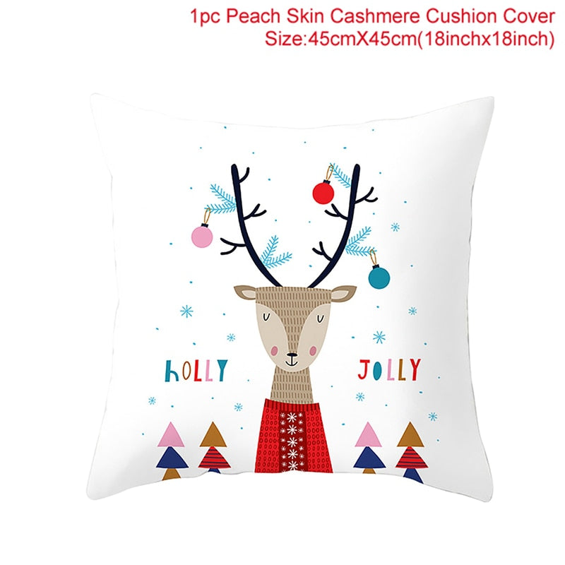 3pcs 45x45cm Cartoon Christmas Print Design Pillowcase