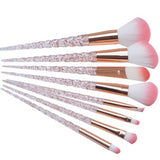 8pcs Red Glitter Diamond Brush Crystal Makeup Brushes Set