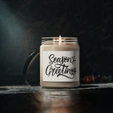 " Seasons Greetings " Scented Soy Candle, 9oz Birthday Gifts Holiday Gift White Sage Clean Cotton Lavender Sea Salt Scent