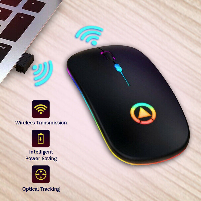 3pcs 2.4GHz RGB Wireless USB Rechargeable Mouse