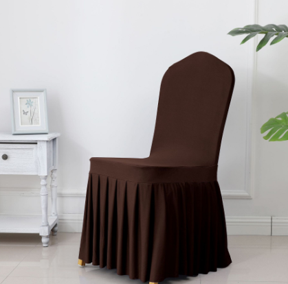 3pcs Wedding Spandex Chair Cover With  Pleated Ruffled  Skirt