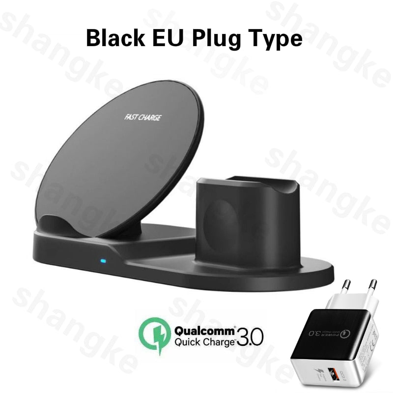 3 in 1 Fast Wireless Charger Dock Station Fast Charging For iPhone 11 11 Pro XR XS Max 8 for Apple Watch 2 3 4 5 For AirPods Pro