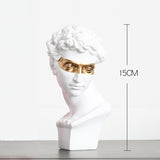 Black & White David Resin Statue Sculpture Home Decor