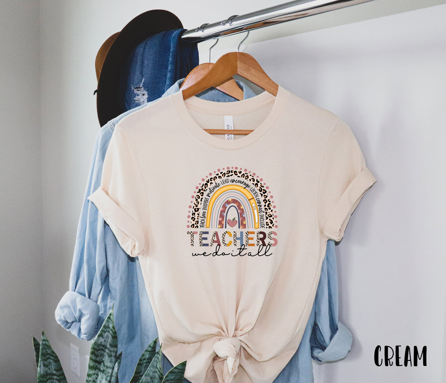 Teachers We Do It All Shirt, Rainbow Leopard Shirt