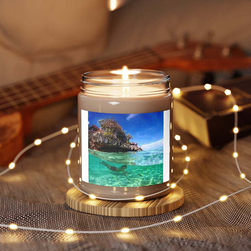 " Under Water Scenery " Design Scented Candles, 9oz Holiday Gift Birthday Gift Comfort Spice Scent, Sea Breeze Scent, Vanilla Bean Scent Home Decor