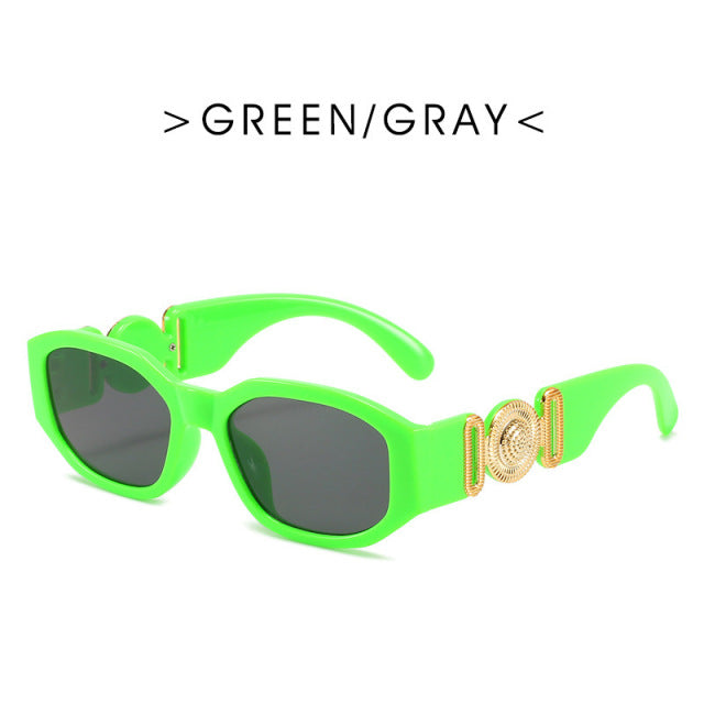 3pcs Retro Cutting Lens Gradient Square Sun Glasses UV400 For Men & Women