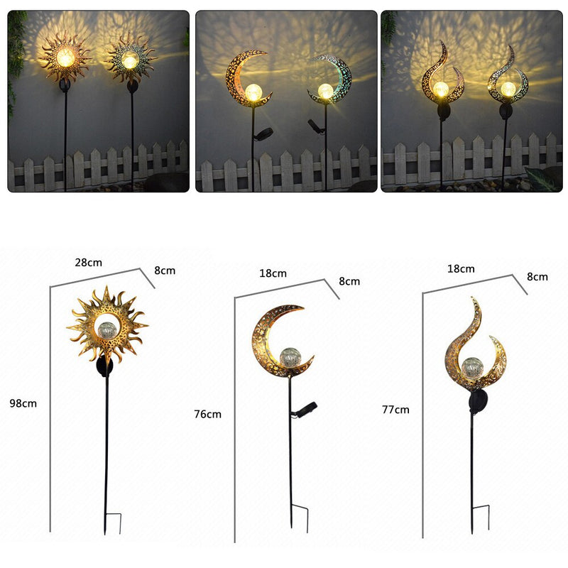 Solar Iron Art Ground Plug Lawn Light Lamp