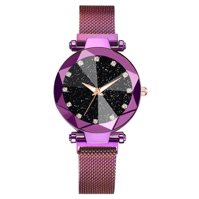 3pcs Ladies Magnetic Starry Sky Clock Luxury Women Watches Fashion Diamond Female Quartz Wristwatches