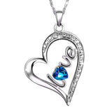 Blue Elements Classic Love Heart Necklace in 14K White Gold Plating