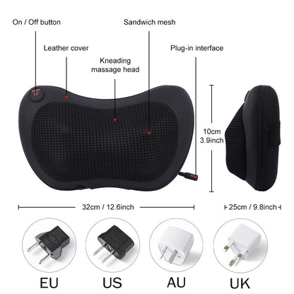 Relaxation Massage Pillow Vibrator Electric Shoulder Back Heating Kneading Infrared therapy pillow
