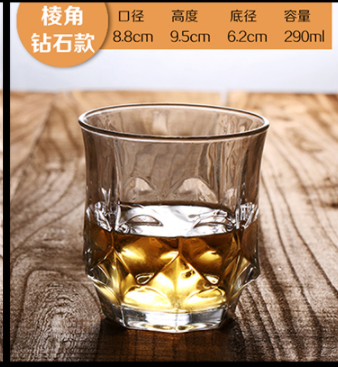 Whiskey Glass Crystal Cup Stunning Rock Style Old Fashioned Cocktail Glass with Timeless Design