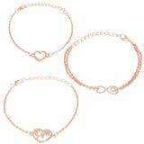 Love & Peace in the World Rose Gold 3 Piece Set Bracelets