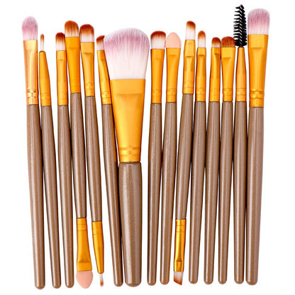 15 Pieces Soft Synthetic Fibers Makeup Brush Set