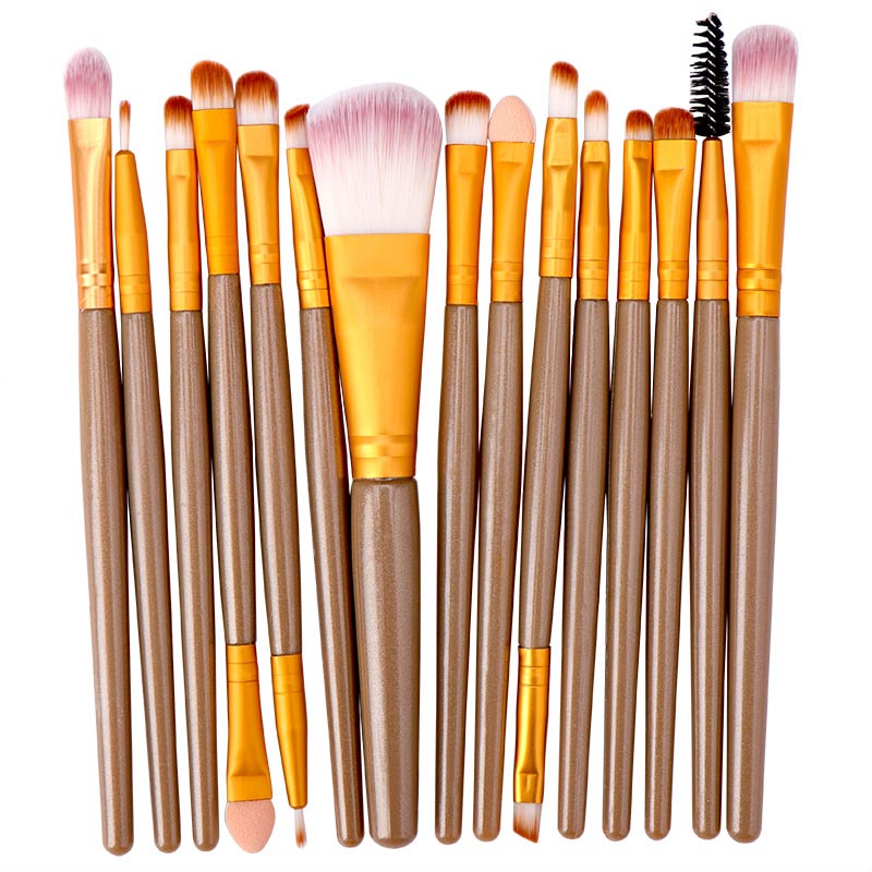 15 Pieces Soft Synthetic Fibers Makeup Brush Set