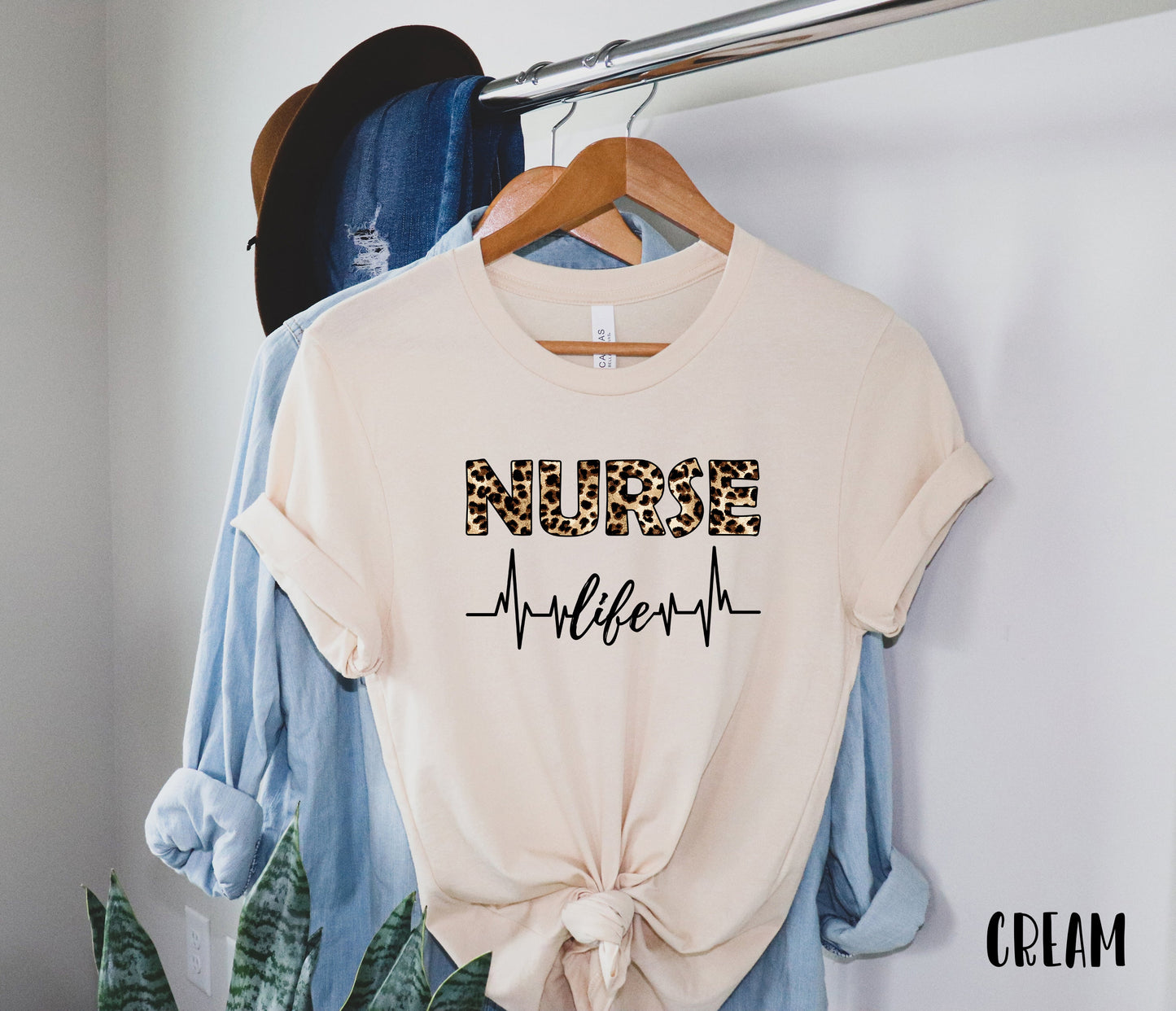 Leopard Nurse Life Short Sleeve Shirt
