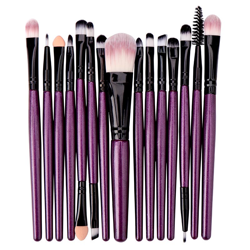 15 Pieces Soft Synthetic Fibers Makeup Brush Set