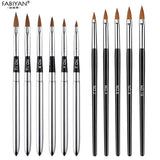 5Pcs/set 11/13/15/17/19mm Nail Art Crystal Brush UV Gel Builder Painting Dotting Pen Carving Tips Manicure Salon Tools