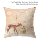 3pcs Christmas Elk Tree Cushion Pillow Cover