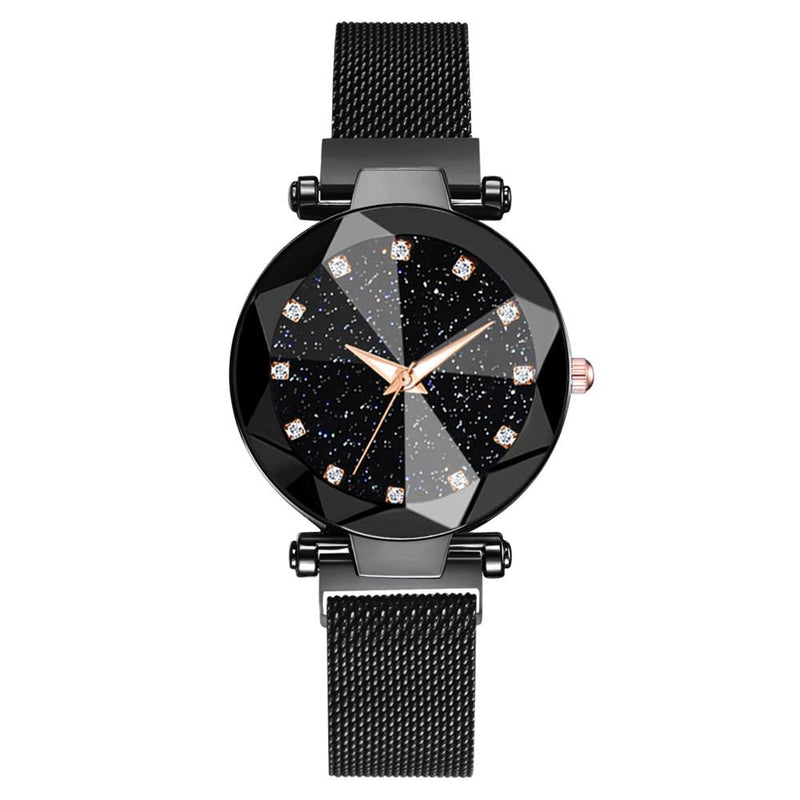 3pcs Ladies Magnetic Starry Sky Clock Luxury Women Watches Fashion Diamond Female Quartz Wristwatches