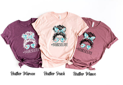 Messy Bun Nurse Life Short Sleeve Shirt