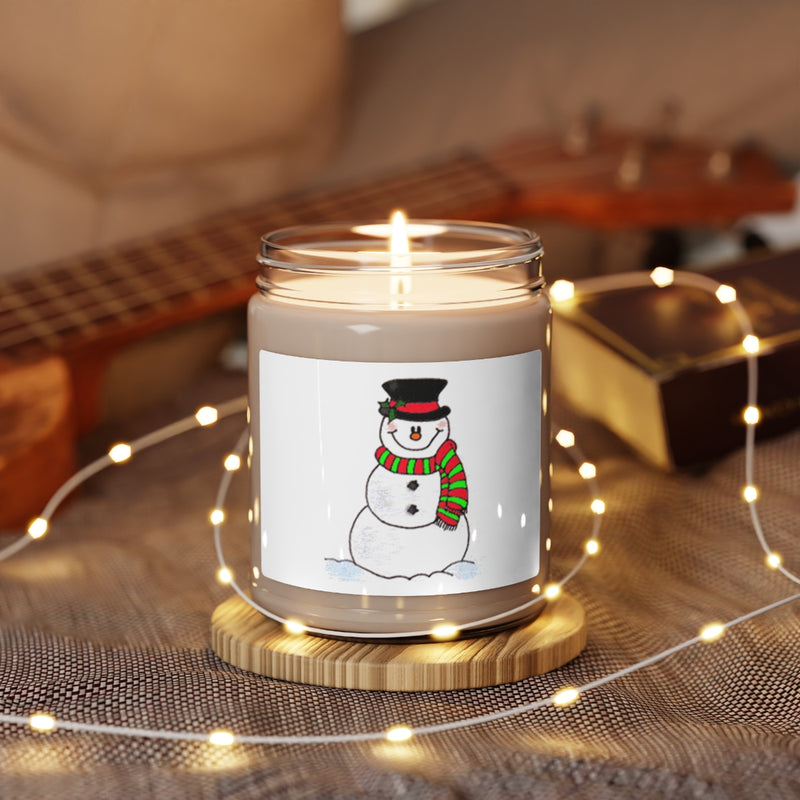 " Frosty The Snowman " Scented Soy Candle, 9oz Birthday Gifts Holiday Gift White Sage Clean Cotton Lavender Sea Salt Scent