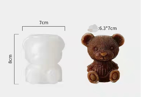 Cute Teddy Bear Food Grade Silicone Mold Ice Cube Maker