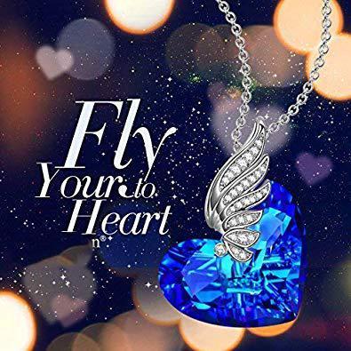 Blue Topaz Wings of my Angel Necklace ITALY Made