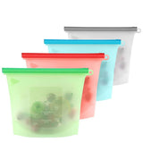 Reusable Silicone Food Bag Leak-Proof Vacuum and Zip-Locked Container