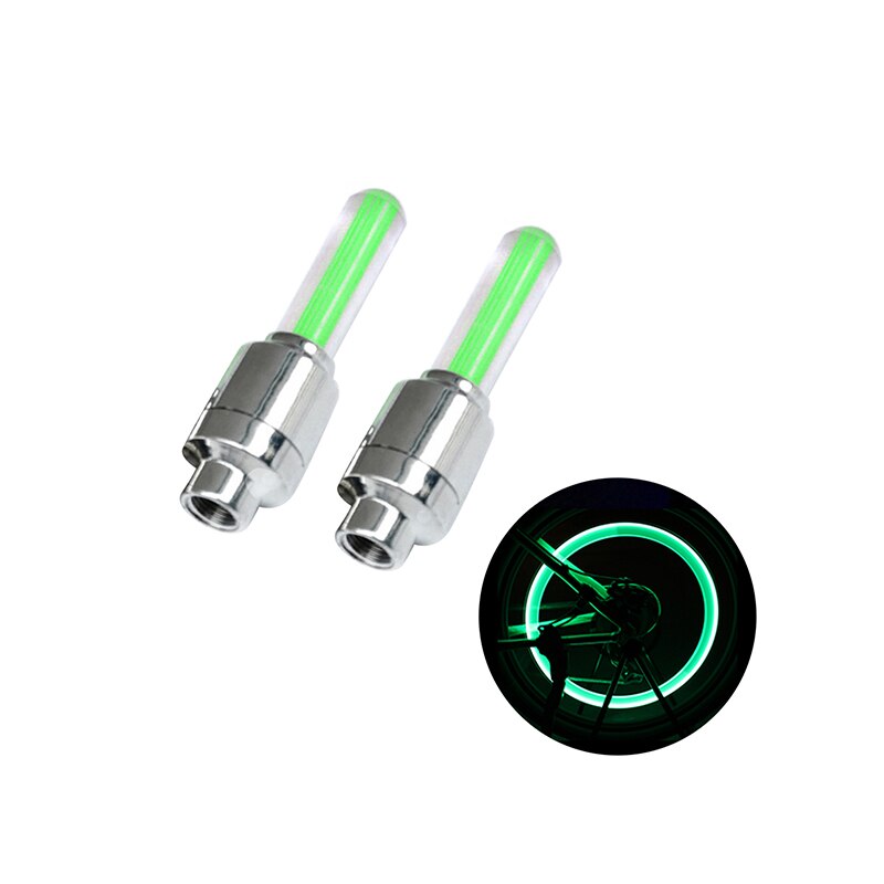 1/2 Pcs Neon Lights Tire Wheel Valve Cap Light LED Portable Durable Lightweight