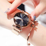 3pcs Ladies Magnetic Starry Sky Clock Luxury Women Watches Fashion Diamond Female Quartz Wristwatches