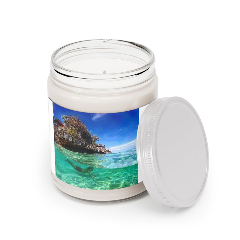 " Under Water Scenery " Design Scented Candles, 9oz Holiday Gift Birthday Gift Comfort Spice Scent, Sea Breeze Scent, Vanilla Bean Scent Home Decor