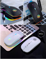 3pcs 2.4GHz RGB Wireless USB Rechargeable Mouse