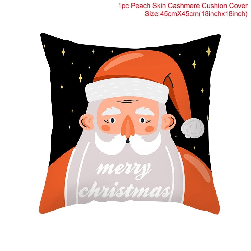 3pcs 45x45cm Cartoon Christmas Print Design Pillowcase