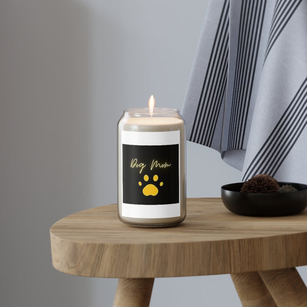 " Dog Mom " Paw Design Scented Candle, 13.75oz Holiday Gift Birthday Comfort Spice, Sea Breeze, Vanilla Bean Scent