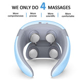 Smart 4D Magnetic Pulse Heated Electric Shoulder Neck Massager Fatigue Pain Relief Cervical Massage with Remote Control