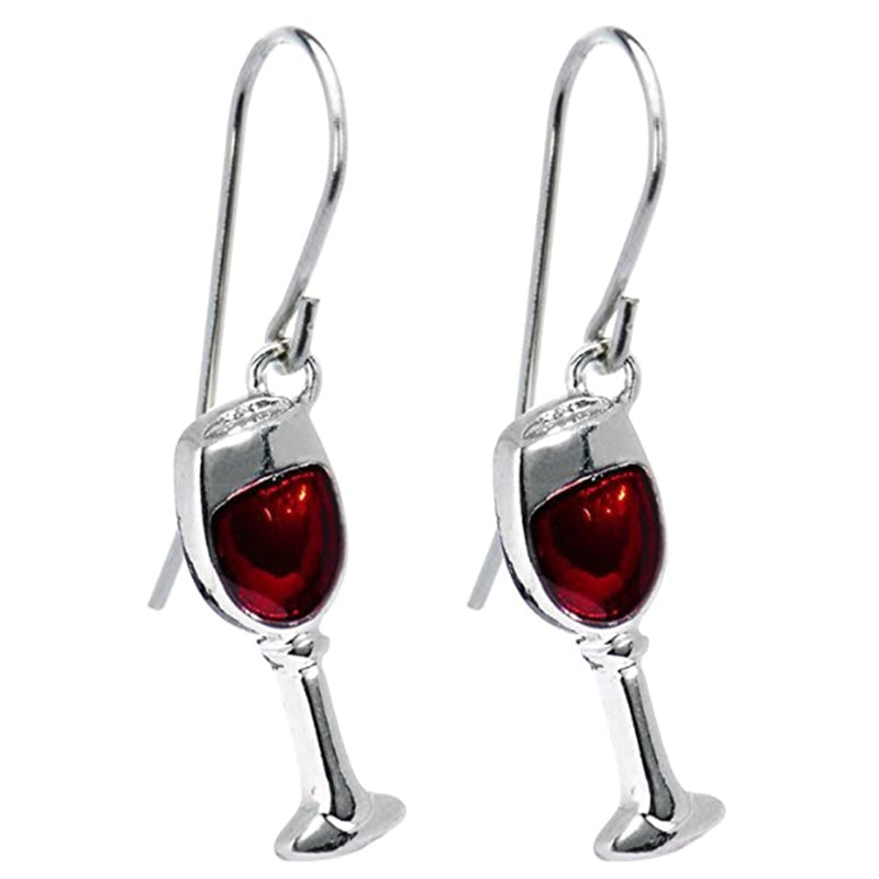 3pcs Fabulous Red Wine Goblets Stud Earrings