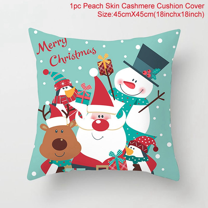 3pcs 45x45cm Cartoon Christmas Print Design Pillowcase