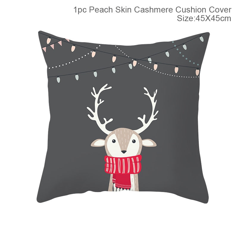 3pcs 45x45cm Cartoon Christmas Print Design Pillowcase