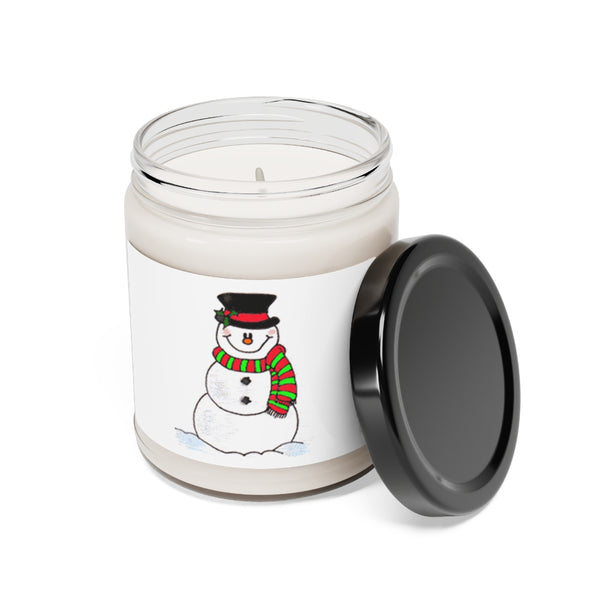 " Frosty The Snowman " Scented Soy Candle, 9oz Birthday Gifts Holiday Gift White Sage Clean Cotton Lavender Sea Salt Scent