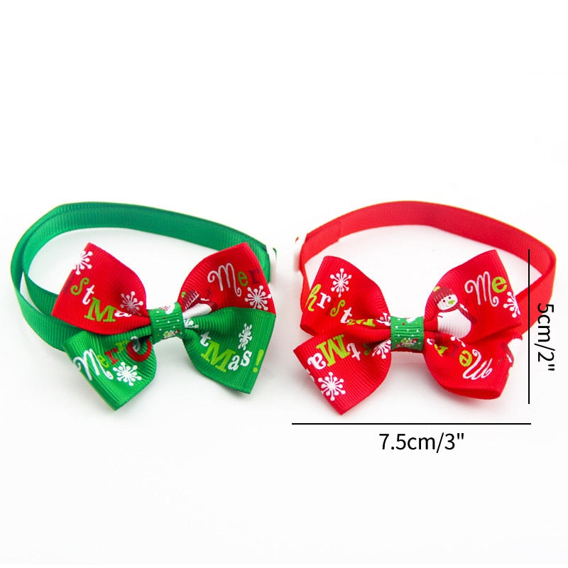 3pcs Christmas Pet Bow Collar