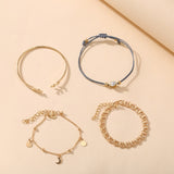 4 Piece Roman Bracelet Set With Crystals in 18K Gold Filled