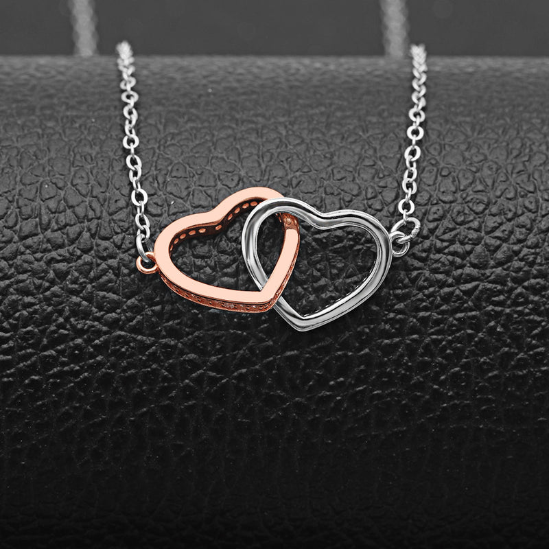 18K White Gold Plated Double Heart Double Love Necklace