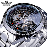 Self-Winding Mechanical Sport Design Golden Men's Stainless Steel Watch