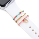 3pcs Apple Watch Band with Metal Charms Decorative Ring