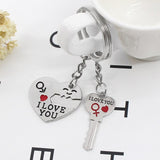 2 pcs Silver Plated Lovers Keychain Set