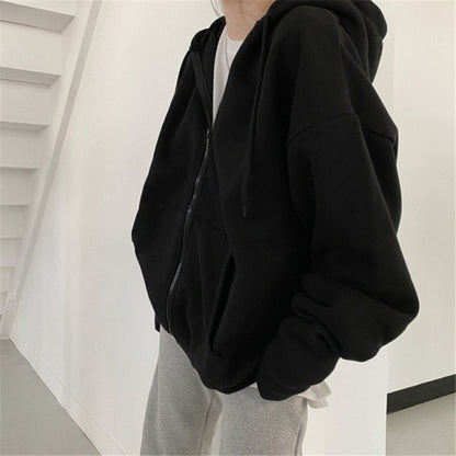 Women Zip Up Hoodie Streetwear Letter Printed Long Sleeve Sweatshirts Women's Fashion